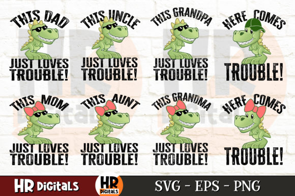 Fun Family T-Rex Graphics for Crafts