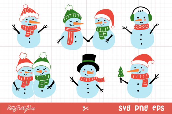 Fun Snowman Graphics for Crafts and Branding