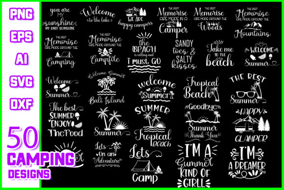 Funny Camping Bundle Graphics for Crafts