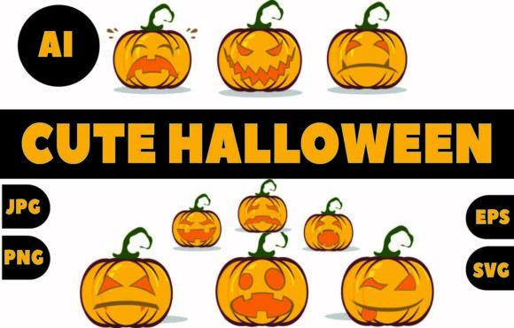 Funny Cute Halloween Graphic for Crafts and Web Design