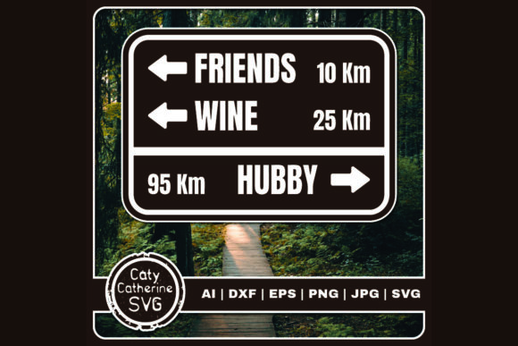 Funny Marriage Hiking Sign Graphics for Crafts